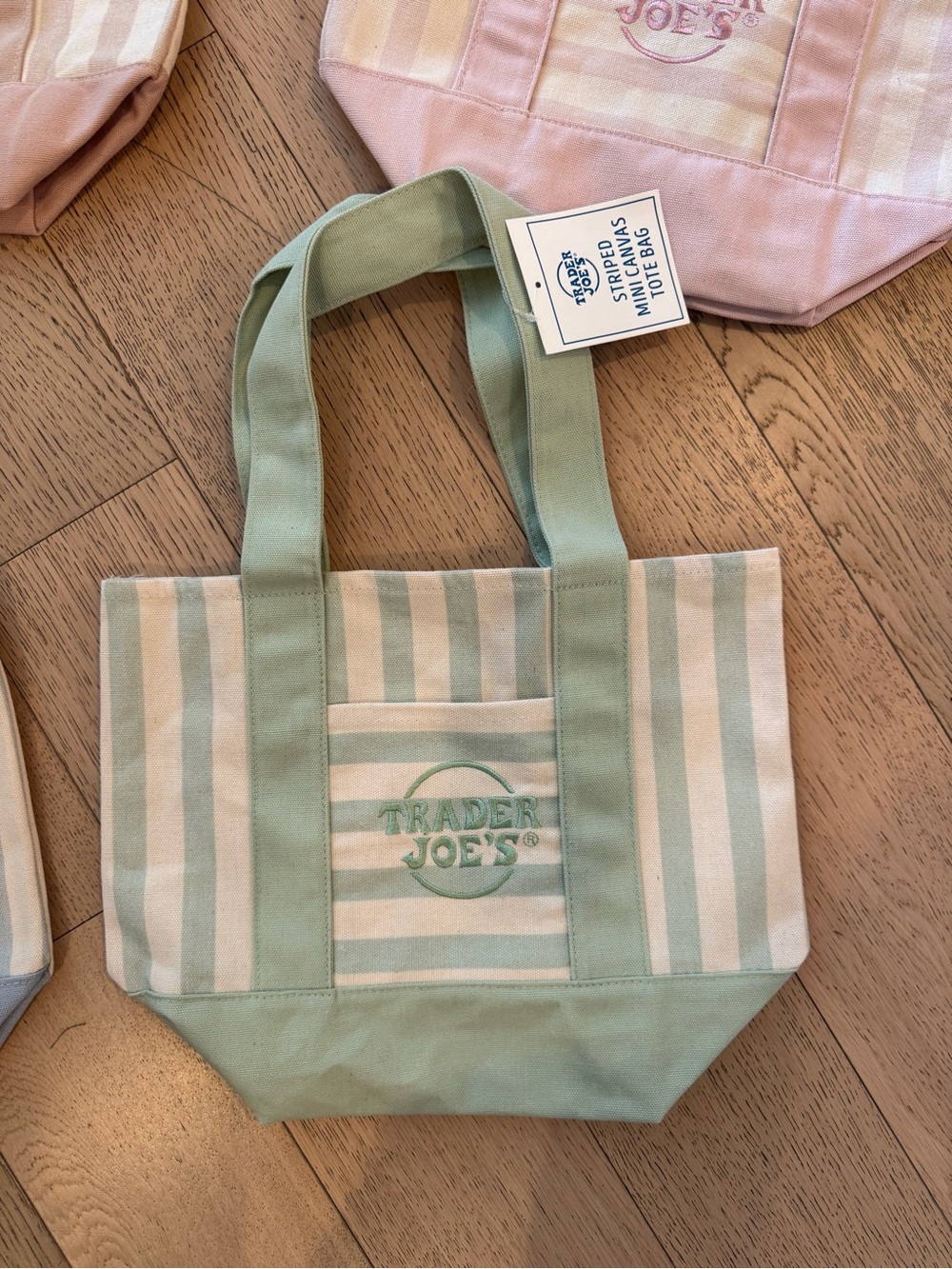 Trader Joe’s Striped Canvas Tote Bag - Green